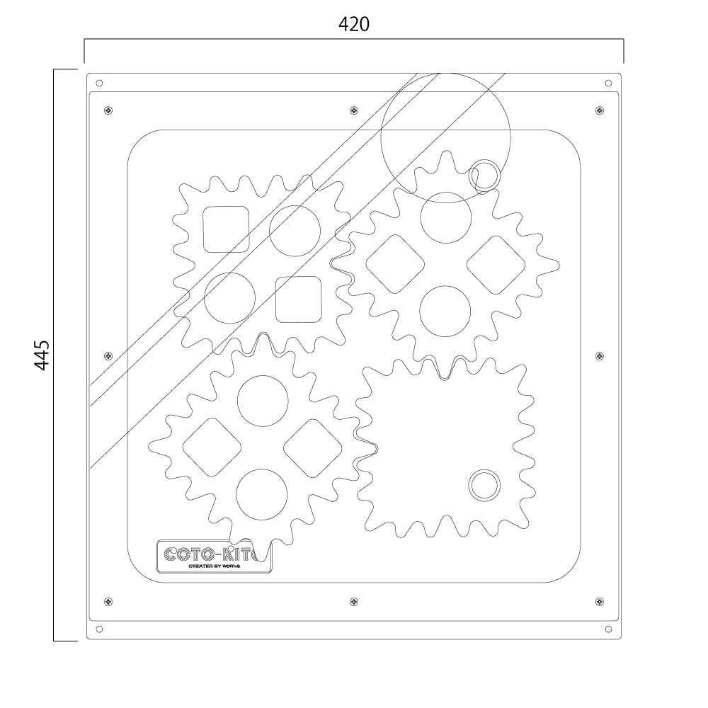 四角い歯車の図面です。