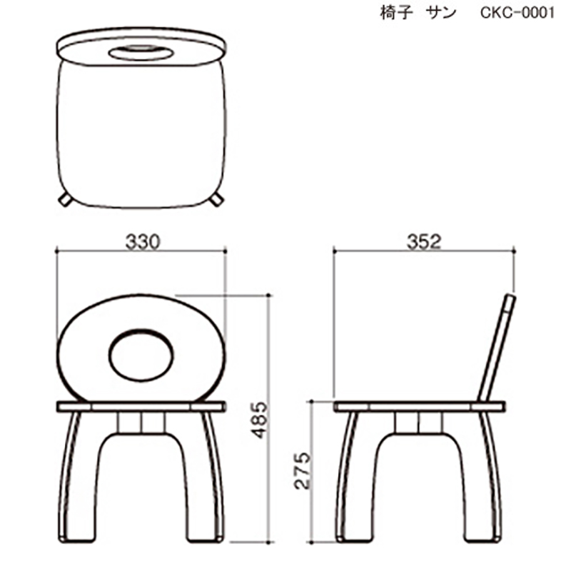 子供用椅子(サン)の図面です。