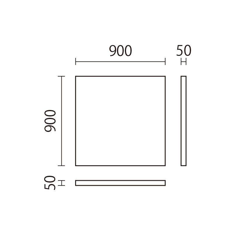 フロアマット 50mm 単色の図面です。